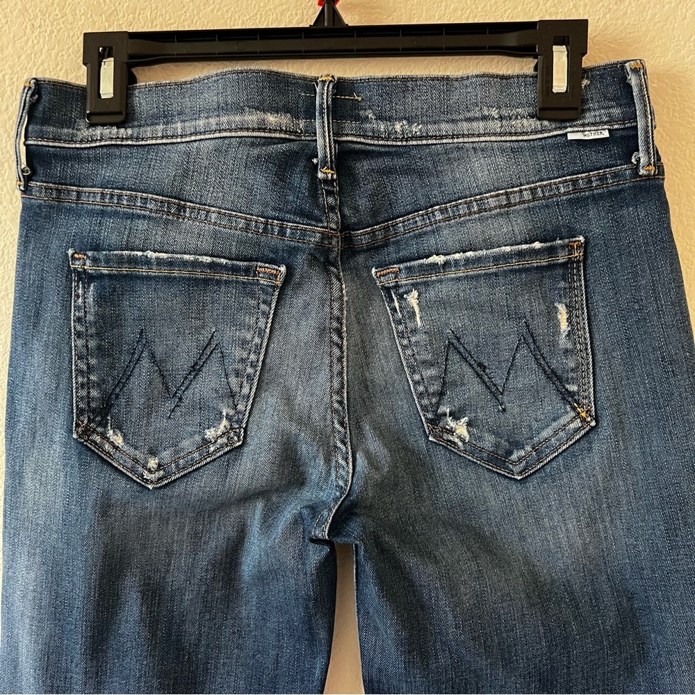 MOTHER The Dropout Boyfriend Jeans Tequila Truth Distressed Blue 25 - Picture 8 of 16
